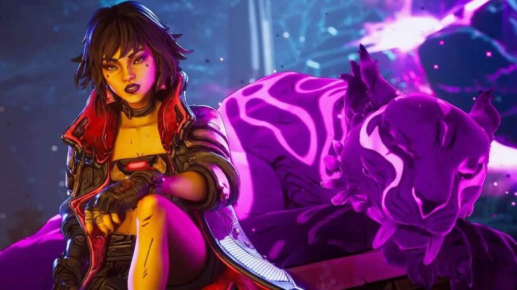 Una cacciatrice di Borderlands 4 insieme al suo animale