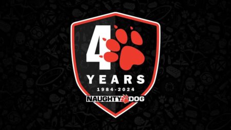 Il logo dei 40 anni di Naughty Dog