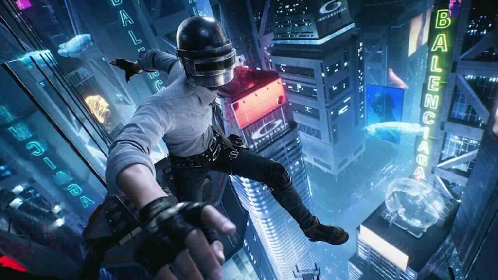 Un personaggio di PUBG MOBILE con Balenciaga