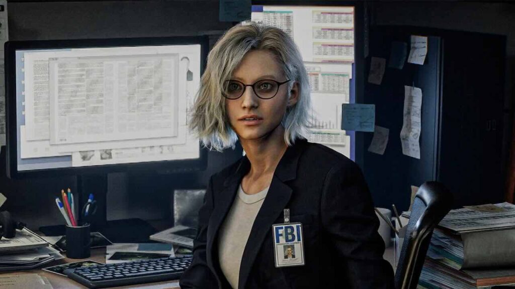 Grace di Resident Evil Requiem vicino ad un computer