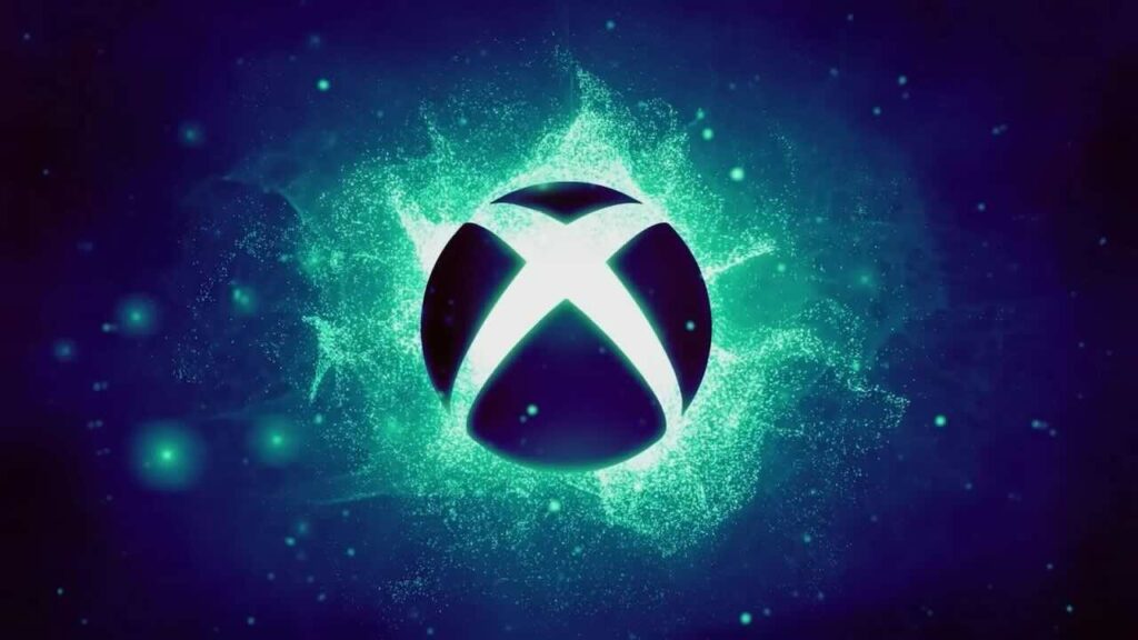 Il logo Xbox su uno sfondo blu