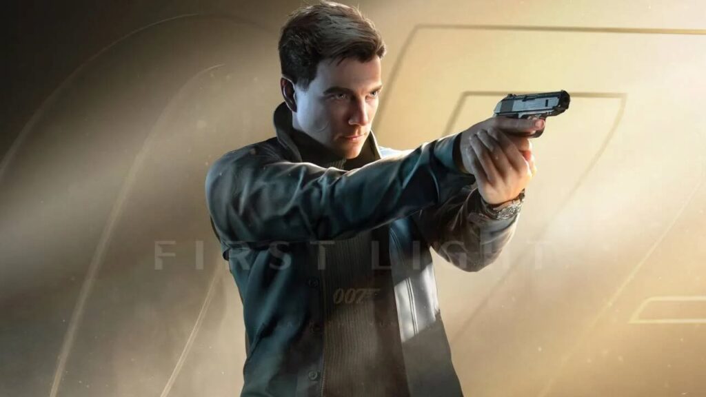 James Bond di 007 First Light con la pistola in mano