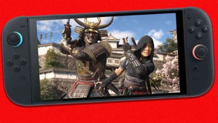Yasuke e Naoe di Assassin's Creed Shadows sullo schermo di Nintendo Switch 2