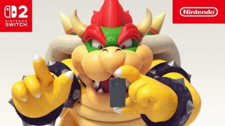 Bowser con il logo di Nintendo Switch 2