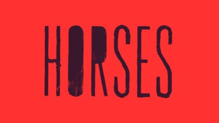 Il logo di Horses su uno sfondo rosso