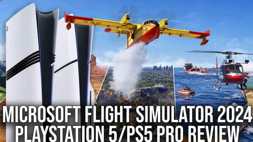 Una PS5 ed una PS5 Pro con Microsoft Flight Simulator 2024