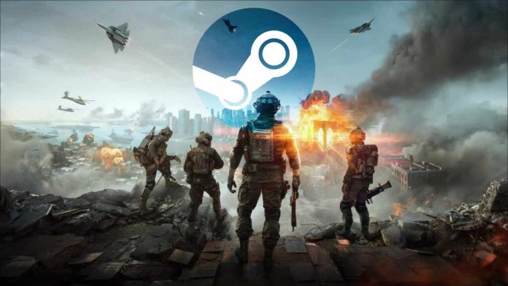 Steam annuncia i Best of 2025 e svela i giochi più venduti e più giocati dell’anno I personaggi di Battlefield 6 con il logo di Steam sullo sfondo