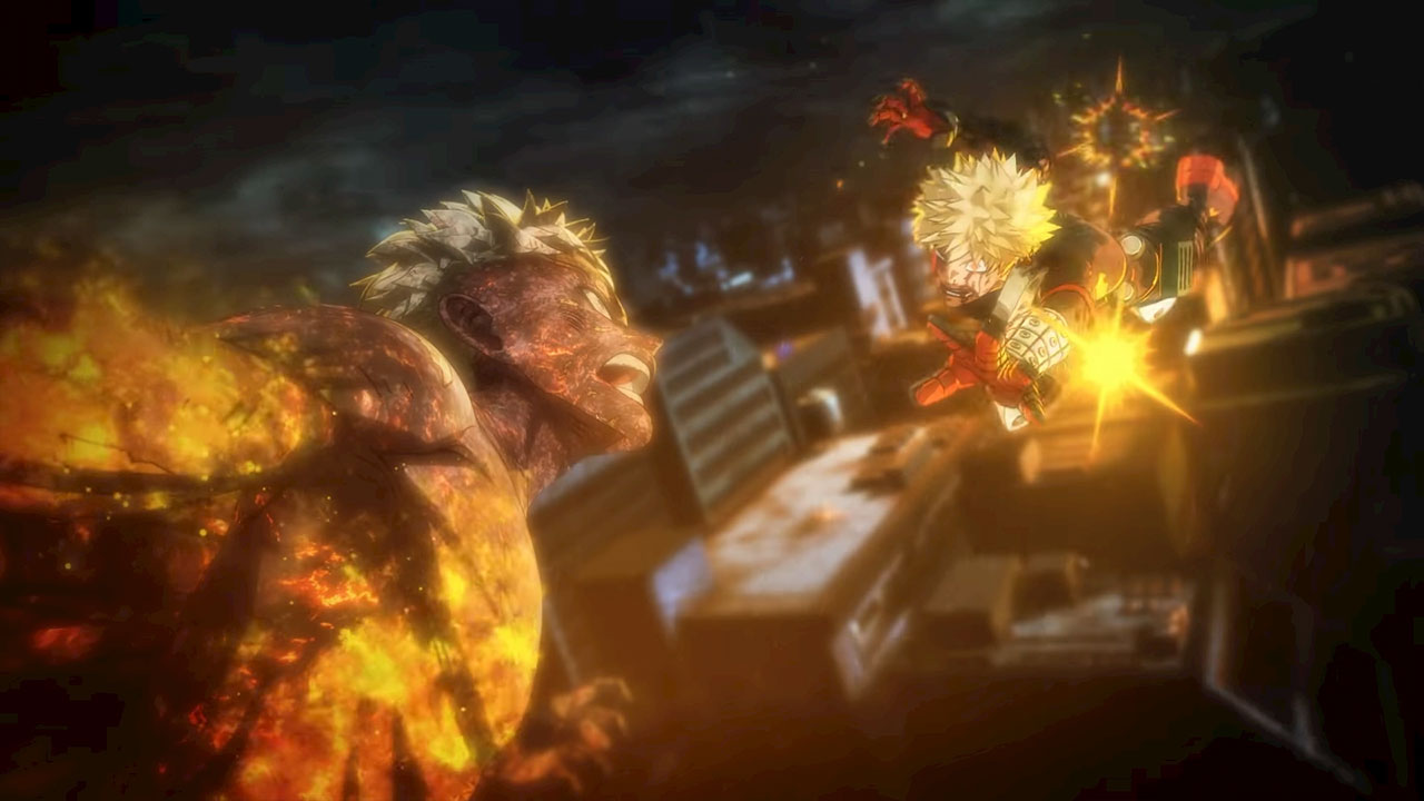 MY HERO ACADEMIA: All's Justice Screenshot dalla story mode, Bakugo contro All For One