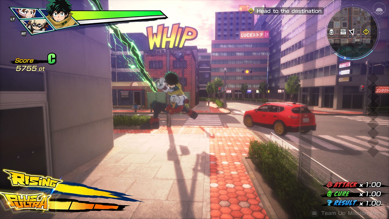 MY HERO ACADEMIA: All's Justice Il personaggio principale che si sposta a mezz'aria tra gli edifici