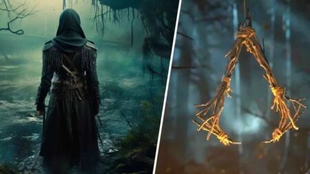 Il logo di Assassin's Creed: Codename Hexe con al fianco un'assassina