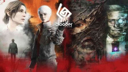 Il logo di Bloober Team con alcuni personaggi dei giochi del team