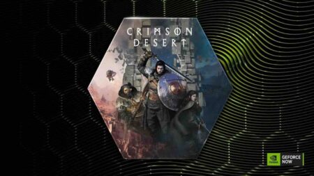 I personaggi di Crimson Desert con il logo di NVIDIA GeForce Now