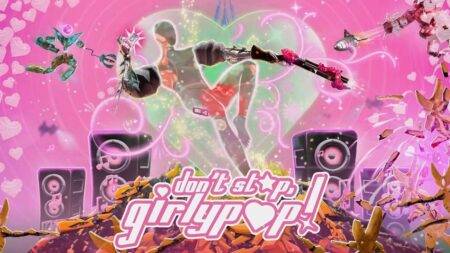 Cover art di Don't Stop, Girlypop! con tanti cuori rosa