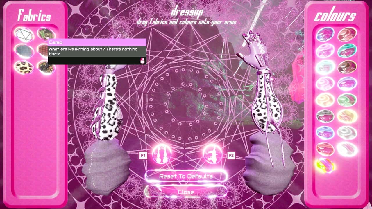 Schermata di personalizzazione delle armi in Don't Stop Girlypop!