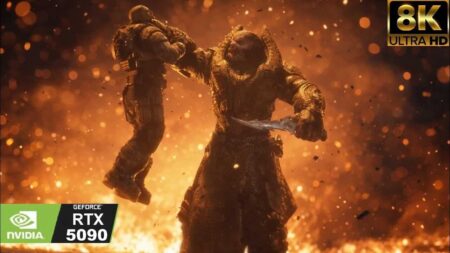 Marcus Fenix con una Locusta di Gears of War