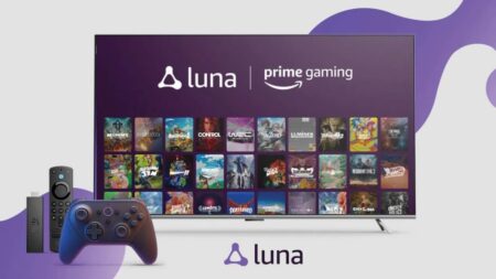 Un TV con il logo di Amazon Luna