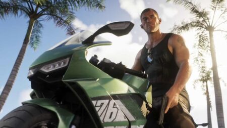 Jason di GTA 6 seduto su una moto