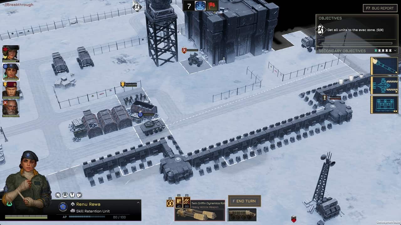 Mappa di MENACE con visione delle azioni dei vari soldati