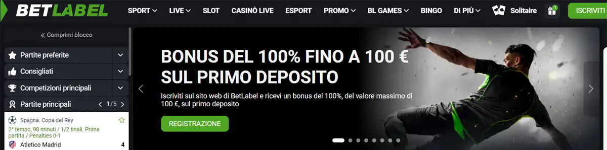 BetLabel Bookmaker Senza Autoesclusione