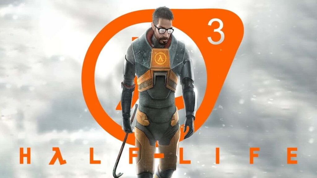 Il protagonista di Half-Life 3 con il logo sullo sfondo