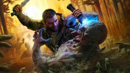 Il protagonista di Dying Light 2 mentre uccide uno zombie