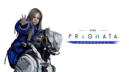 I personaggi di Pragmata con il logo della demo