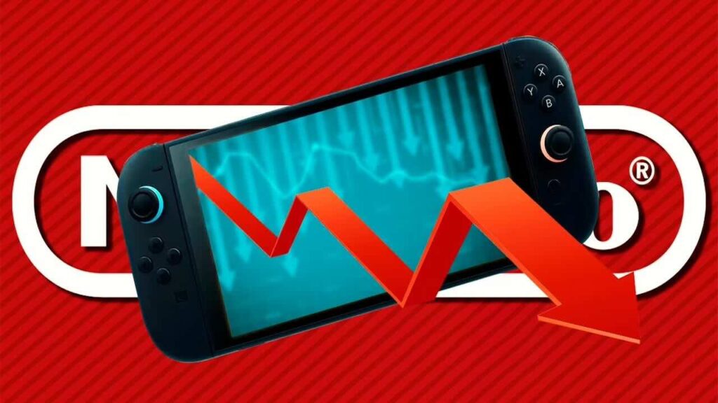 Nintendo Switch 2 con la freccia in basso delle azioni