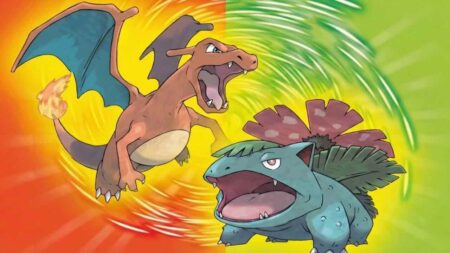 Charizard e Venusaur di Pokémon Rosso Fuoco e Verde Foglia