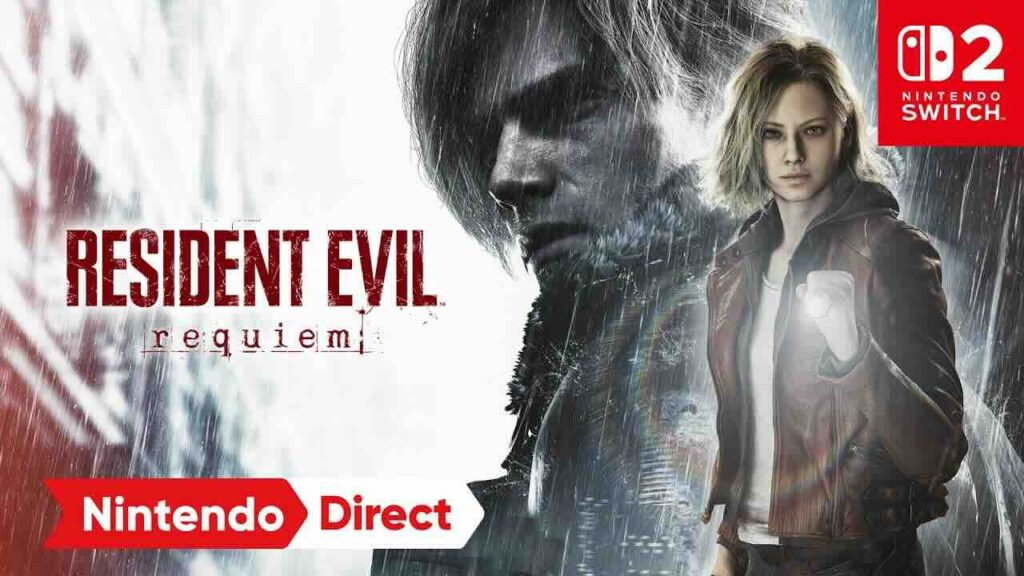 Leon e Grace di Resident Evil Requiem con il logo di Nintendo Switch 2