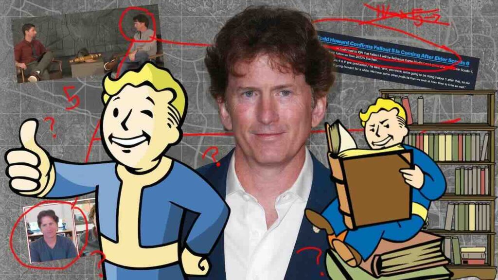 Todd Howard di Fallout 5 con il Pipboy a fianco
