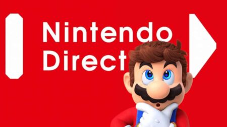 Il logo del Nintendo Direct con Super Mario