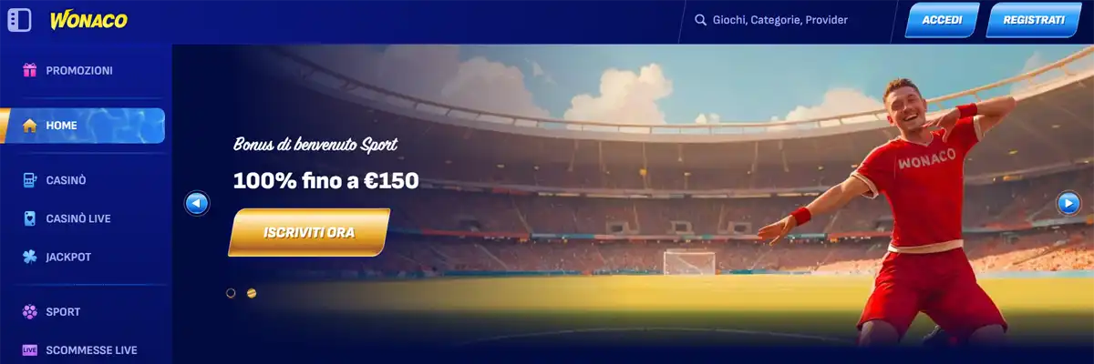 Wonaco sito Poker estero